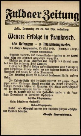 Ausgabe vom Donnerstag, den 25. Mai 1916.