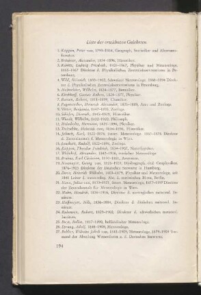 Liste der erwähnten Gelehrten