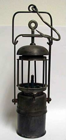 Acetylen-Handlampe mit Flügelmutterverschluß, Flammschutz-Handlampe