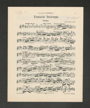 Fantaisie burlesque. Violon.