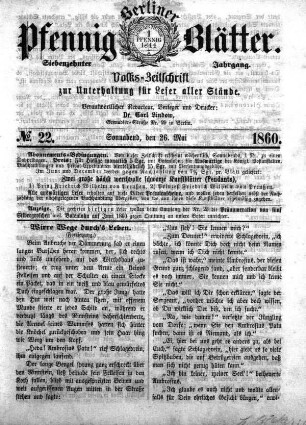 No. 22, Sonnabend, den 26. Mai