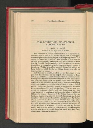 The Literature of Colonial Administration.