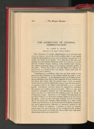 The Literature of Colonial Administration.