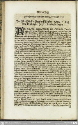 Hildesheimische Antwort den 14.ten Jenner 1705