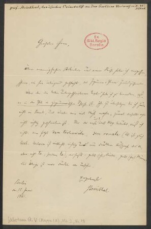 Brief an Friedrich Wilhelm Jähns : 15.06.1865