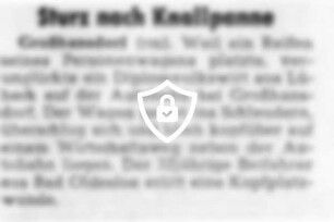 Sturz nach Knallpanne