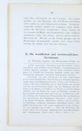 B. Die westlichen und nordwestlichen Germanen