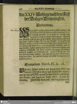 Am XXIV. Son[n]tage nach dem Fest der Heiligen Dreyeinigkeit