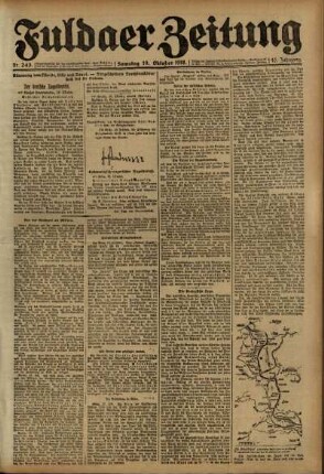 Erste Ausgabe vom Samstag, den 19. Oktober 1918.