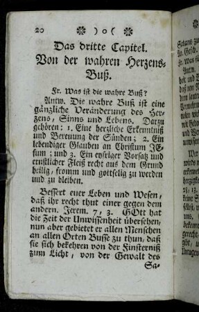 Das dritte Capitel. Von der wahren Herzens-Buß.