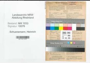 Entnazifizierung Heinrich Schuenemann , geb. 29.12.1887 (Polizeibeamter)