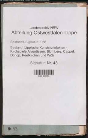 Kirchenstühle [auch Kirchenstände oder Priechen genannt]: . der von Donop