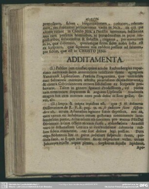 Additamenta