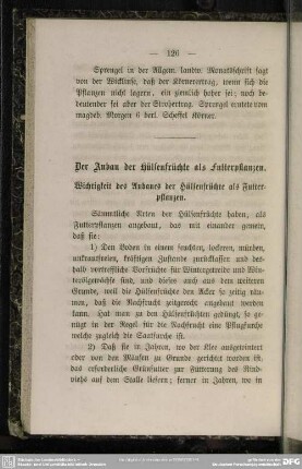 Der Anbau der Hülsenfrüchte als Futterpflanzen
