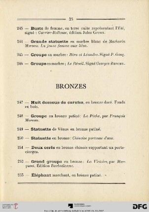 Bronzes (Nr. 247-265)