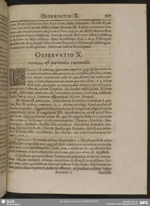 Observatio X. Epei dē per, est particula rationalis