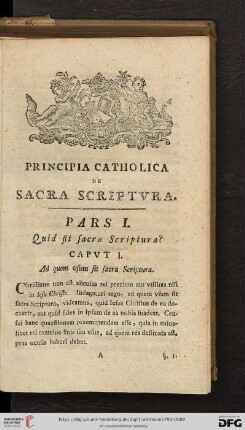 Pars I: Quid sit sacra Scriptura?