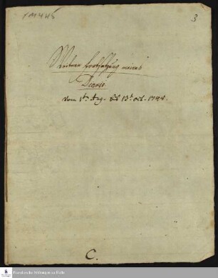 Tagebuch von Johann Helfrich Schaum.