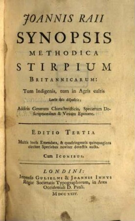 Synopsis methodica Stirpium Britannicarum