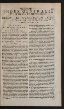 Index Generalis Synopticus, Et Methodicus