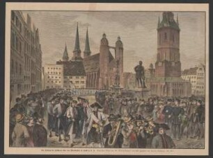 Halle, Marktplatz, Festzug der Halloren