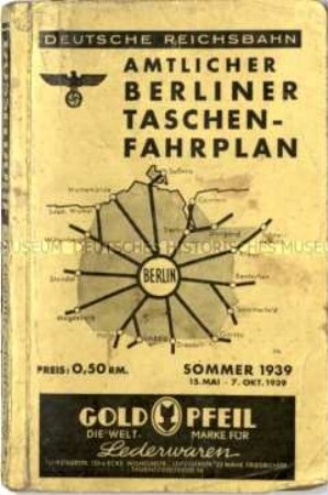 Berliner Taschenfahrplan. Sommer 1939