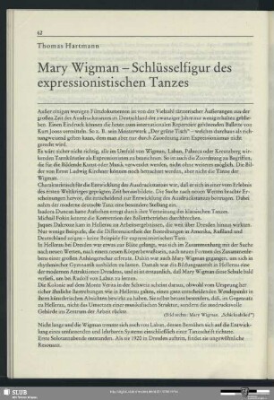 Mary Wigman - Schlüsselfigur des expressionistischen Tanzes