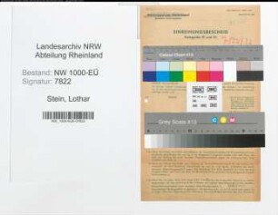 Entnazifizierung Lothar Stein, geb. 10.06.1911 (Landesangest.)