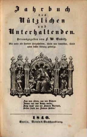 Jahrbuch des Nützlichen und Unterhaltenden. 6. 1840