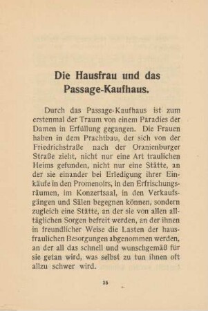 Die Hausfrau und das Passage-Kaufhaus