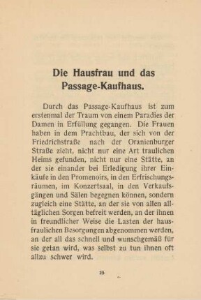 Die Hausfrau und das Passage-Kaufhaus