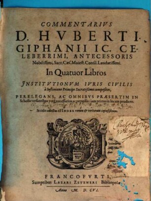 In quatuor libros Institutionum iuris civilis commentarius