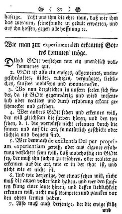 Wie man zur experimentalen erkentniß Gottes kommen möge.