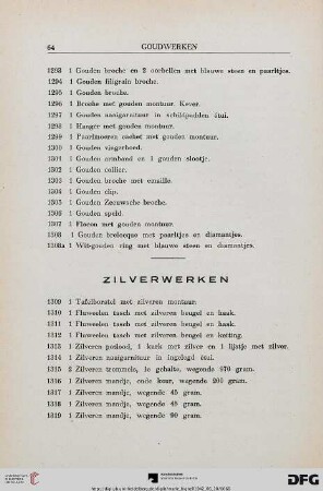 Zilverwerken (Nr. 1309-1446)