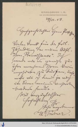 Brief, 29.11.1908
