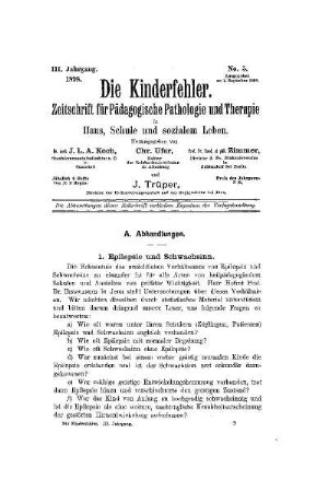 Epilepsie und Schwachsinn