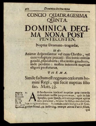 Concio Quadragesima Quinta. Dominica Decima Nona Post Pentecosten.