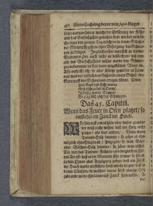 Das 45. Capitel. Wenn das Feuer in Ofen platzet / so entstehet ein Zanck im Hause.