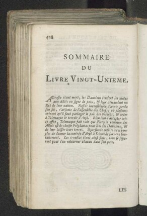 Sommaire du livre vingt-unieme.