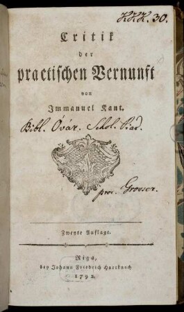 Critik der practischen Vernunft