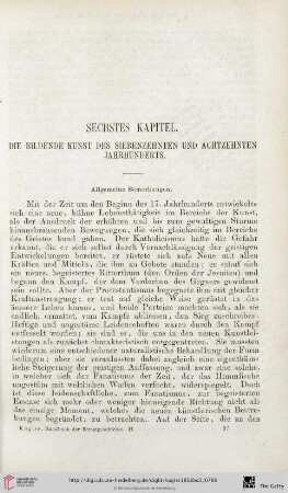 Sechstes Kapitel: Die bildende Kunst des siebenzehnten und achtzehnten Jahrhunderts