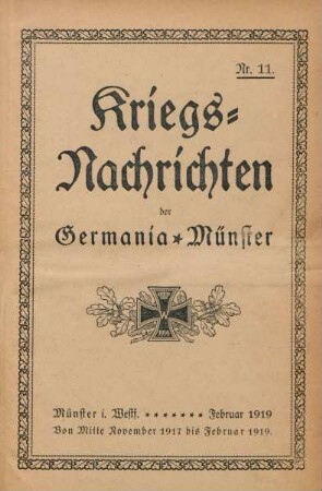 11.1919: Kriegsnachrichten der Germania, Münster