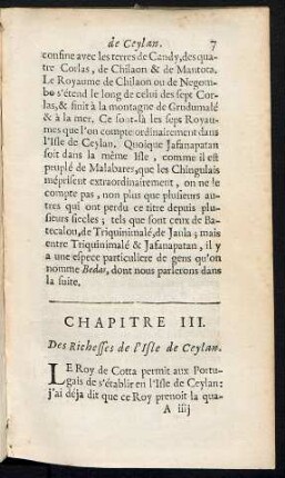 Chapitre III.Ddes richesses de l'isle de Ceylan
