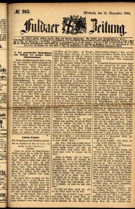 Ausgabe vom Mittwoch, den 15. November 1882.