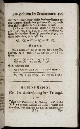 Zweytes Capitel. Von der Ausrechnung der Triangel.