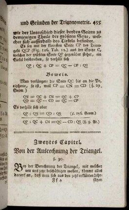 Zweytes Capitel. Von der Ausrechnung der Triangel.