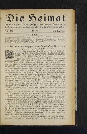 Juli 1920. Nr. 7. 30. Jahrgang.