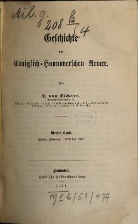 Geschichte der Königlich-Hannoverschen Armee. 4. Band, Fünfter Zeitraum, 1789 bis 1803