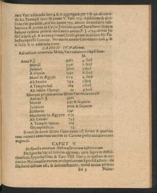 Caput V. De Epocha annorum Nabonassaraeorum historicorum.