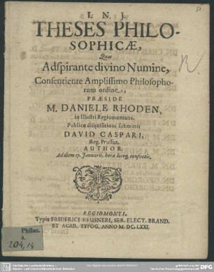 Theses philosophicae